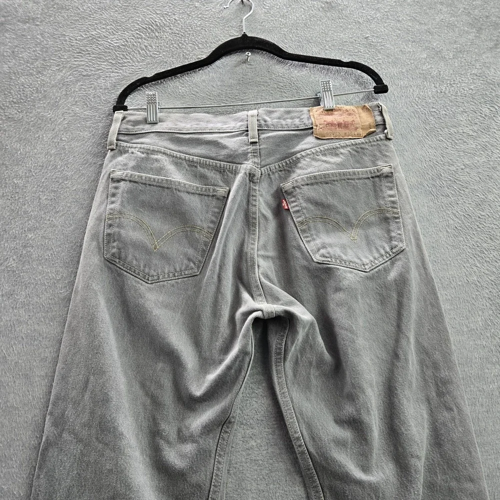 Levi's 501 XX Men Jeans 34X30 Gray Denim Straight Fit 26" Inseam Y2K - Picture 12 of 12